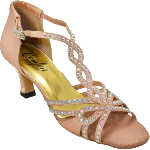 Comfort Heel - Butterfly - Light Tan Satin