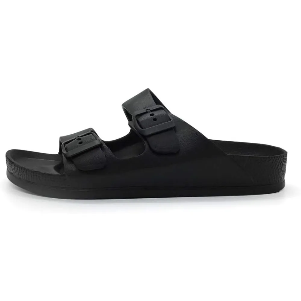 Comfy Slides With Double Buckle Pattern