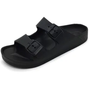 Comfy Slides With Double Buckle Pattern