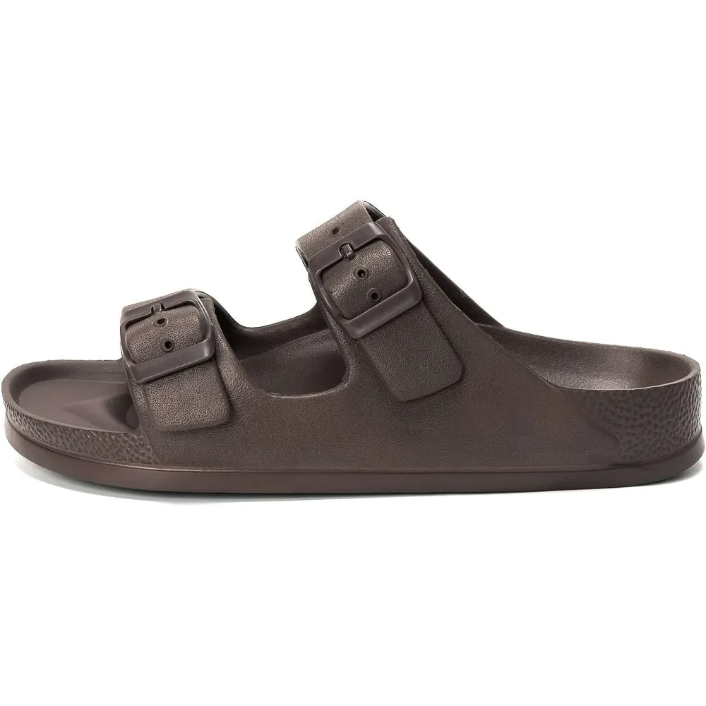 Comfy Slides With Double Buckle Pattern