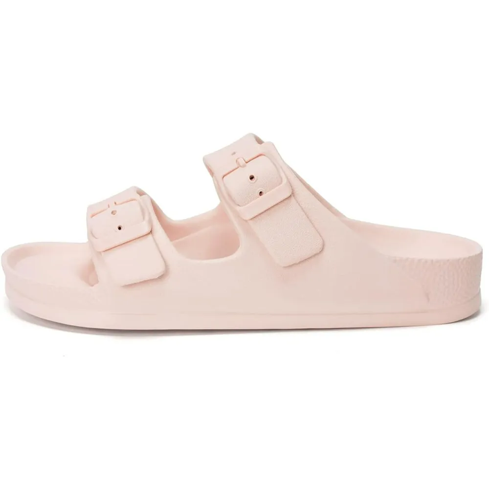 Comfy Slides With Double Buckle Pattern