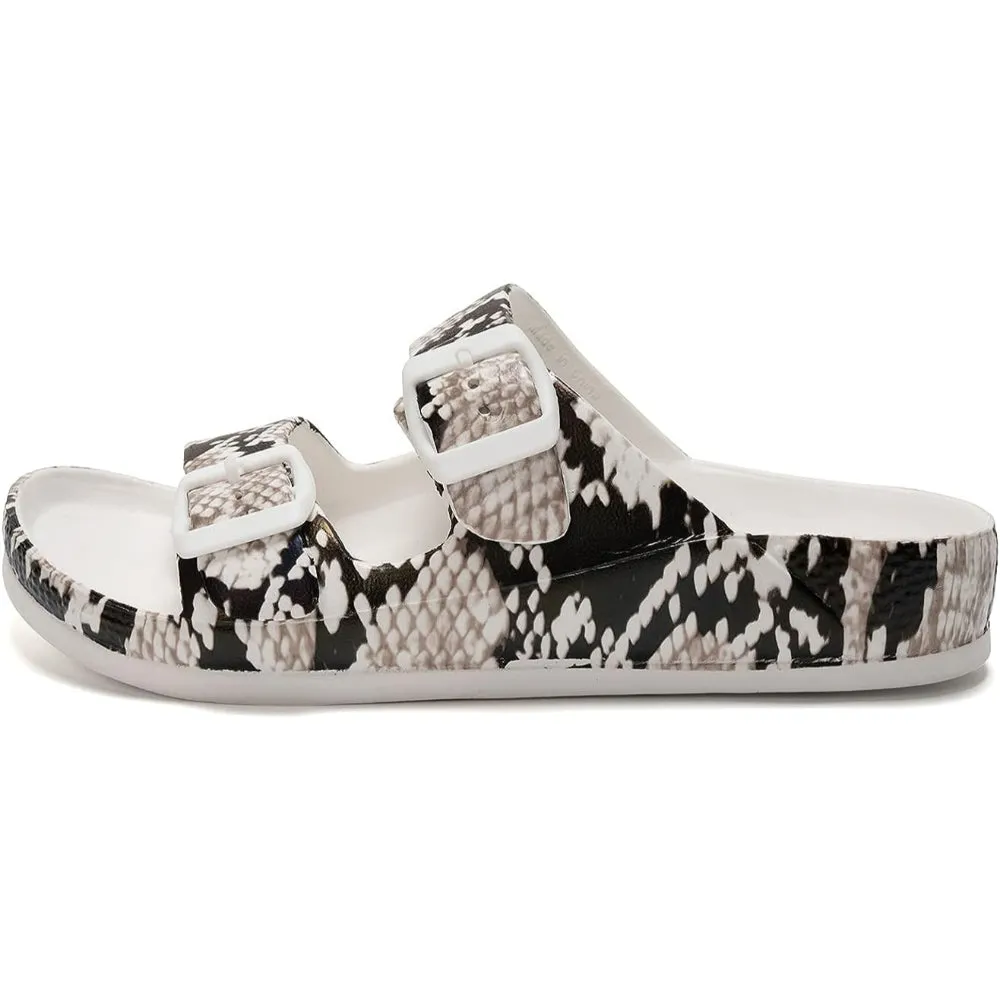 Comfy Slides With Double Buckle Pattern
