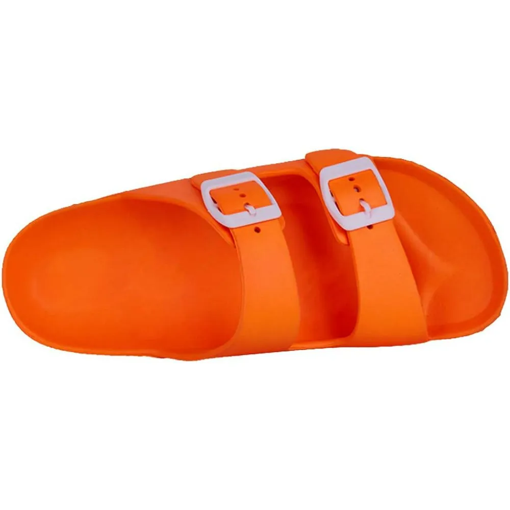 Comfy Slides With Double Buckle Pattern