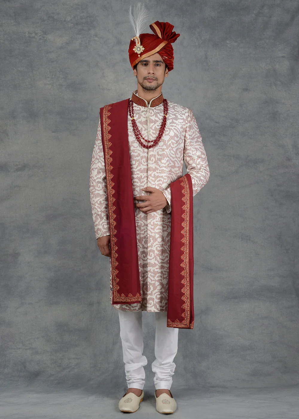 Cream Sherwani | Siddhesh Chauhan