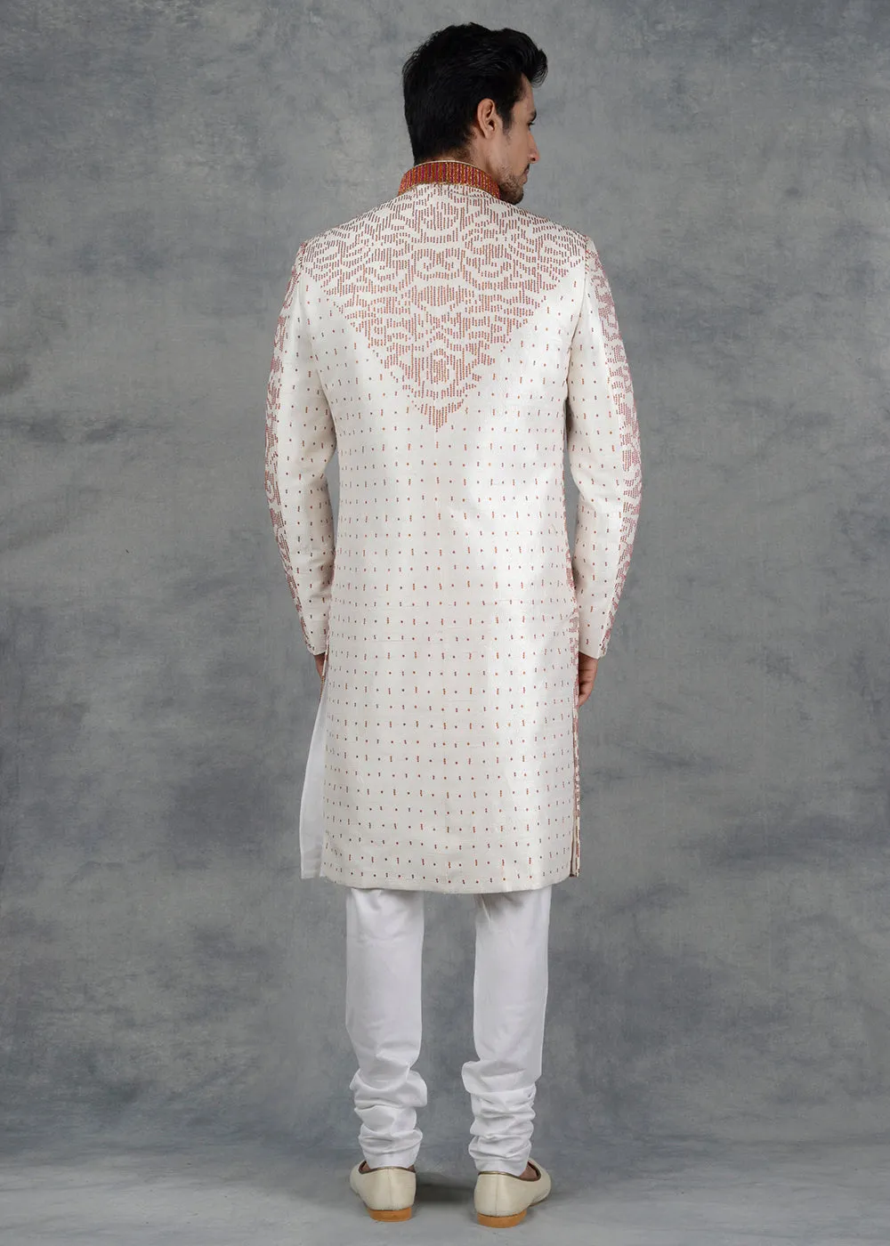 Cream Sherwani | Siddhesh Chauhan