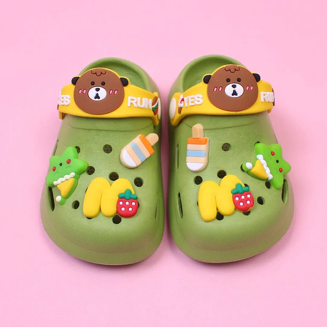 Cute Bear Greenish Clogs