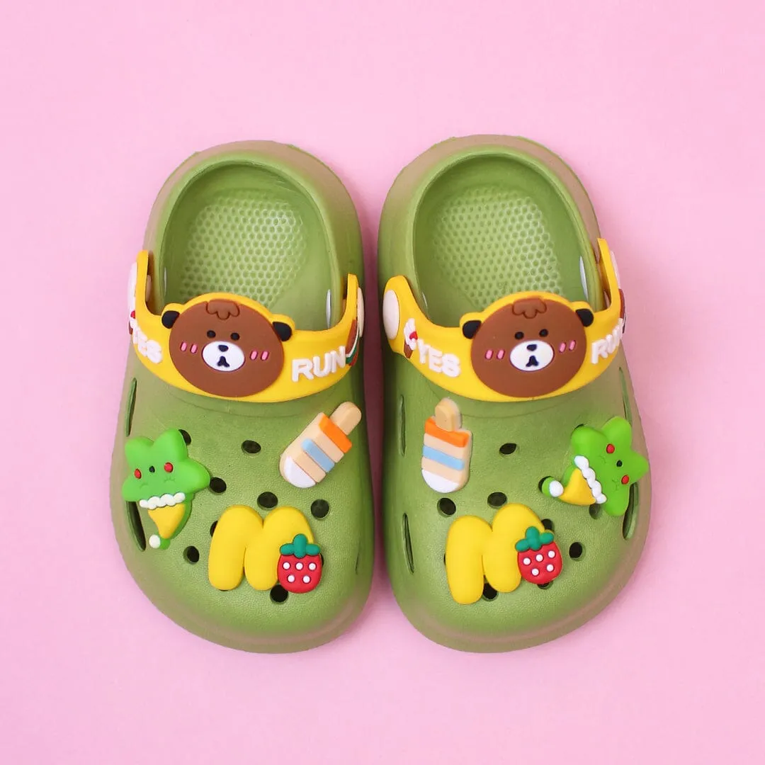 Cute Bear Greenish Clogs
