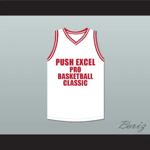 Dominique Wilkins 21 Push Excel Pro Basketball Classic White Basketball Jersey 1988 Charity Event