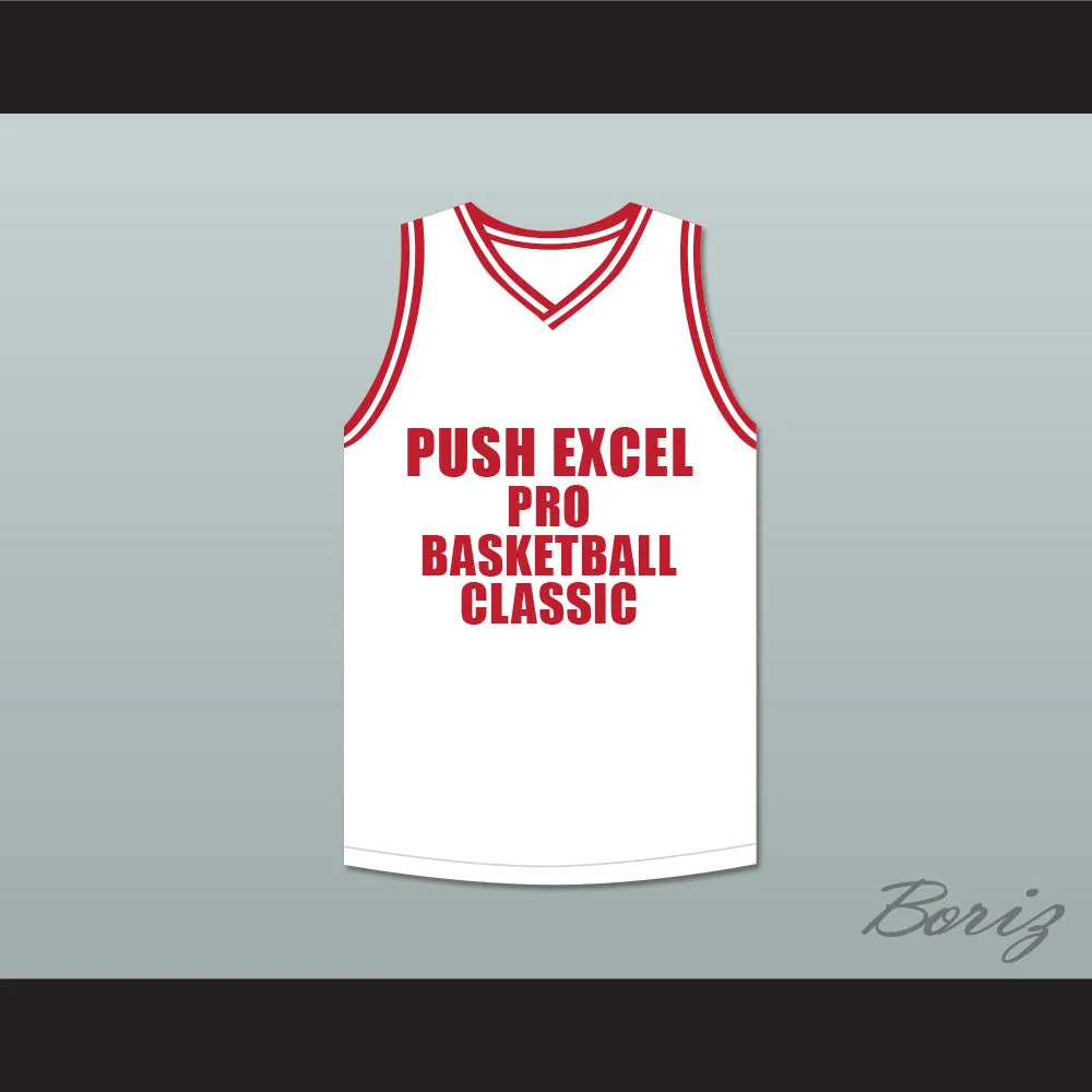 Dominique Wilkins 21 Push Excel Pro Basketball Classic White Basketball Jersey 1988 Charity Event