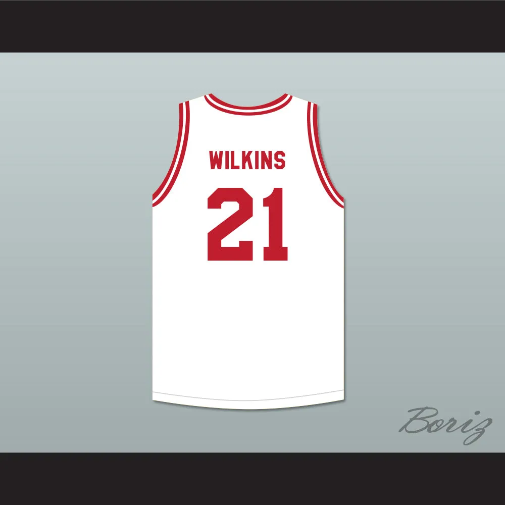 Dominique Wilkins 21 Push Excel Pro Basketball Classic White Basketball Jersey 1988 Charity Event