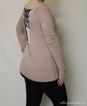 Double Zero | Open Back Top Taupe