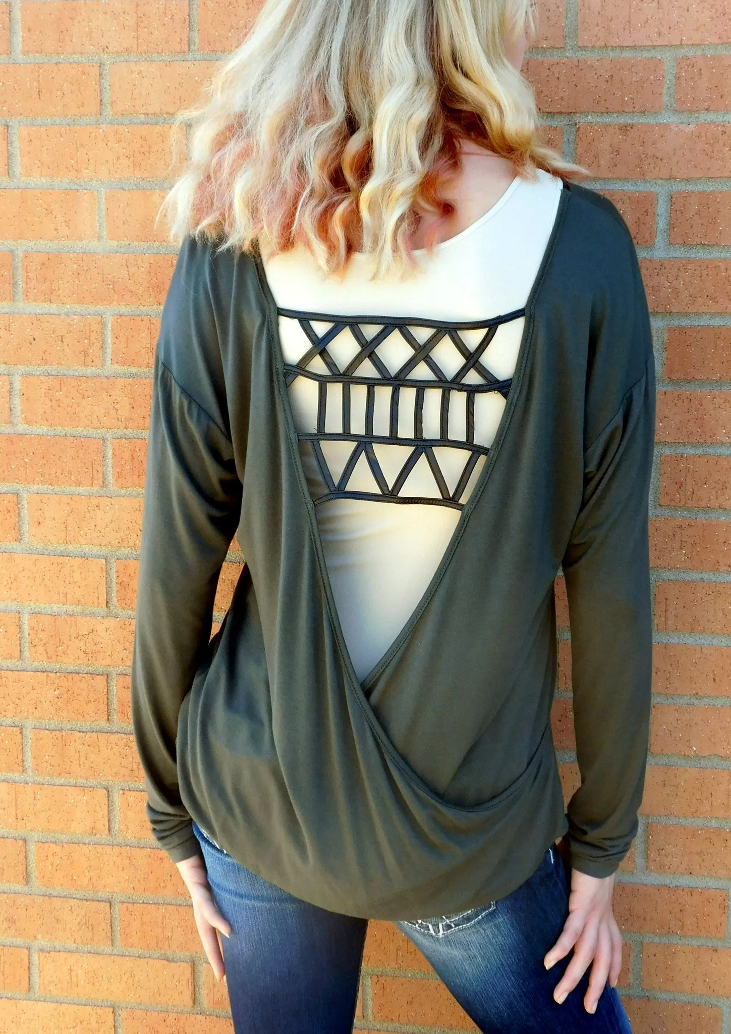 Double Zero | Open Back Top Taupe
