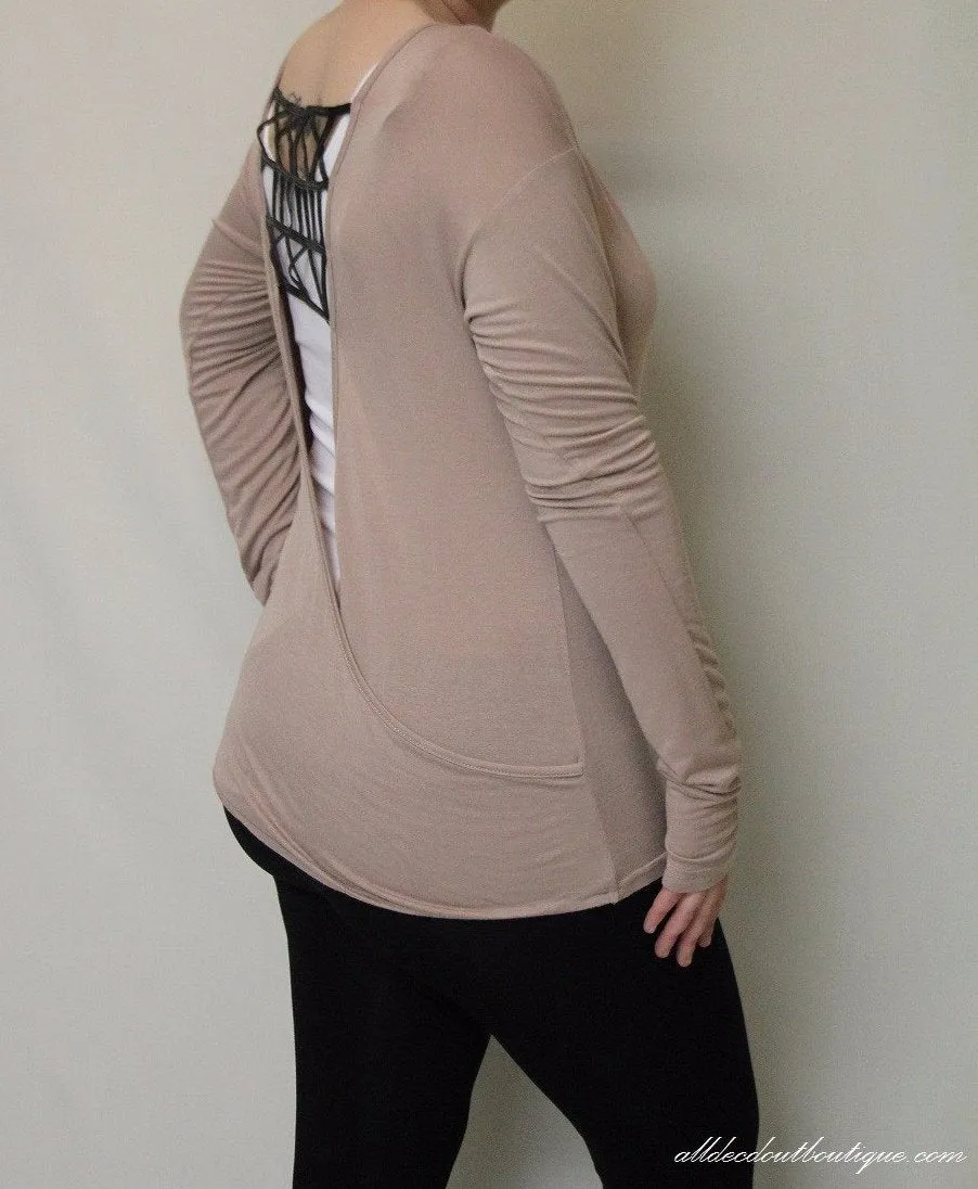 Double Zero | Open Back Top Taupe