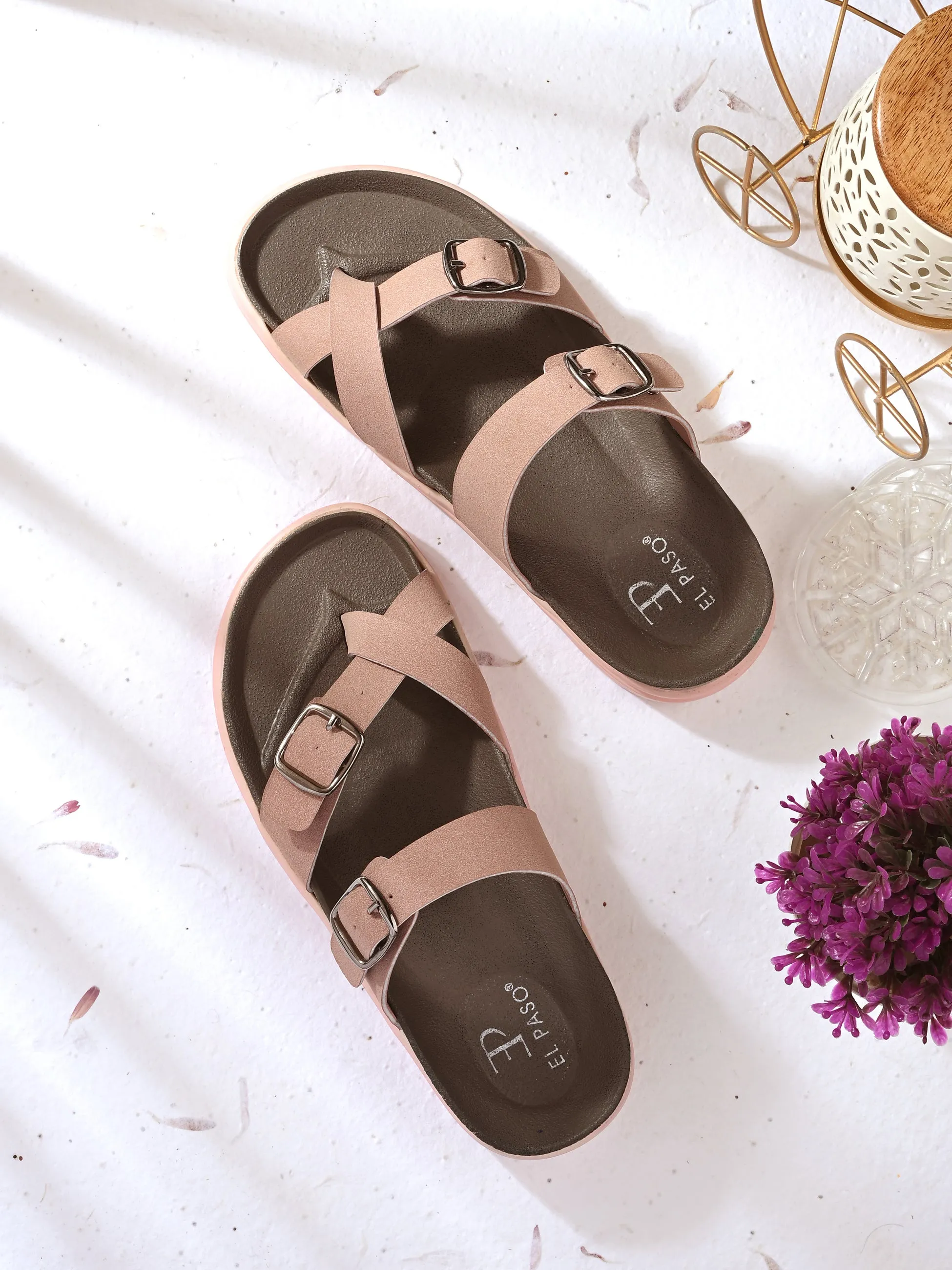 El Paso Women One Toe Slip-On Flats