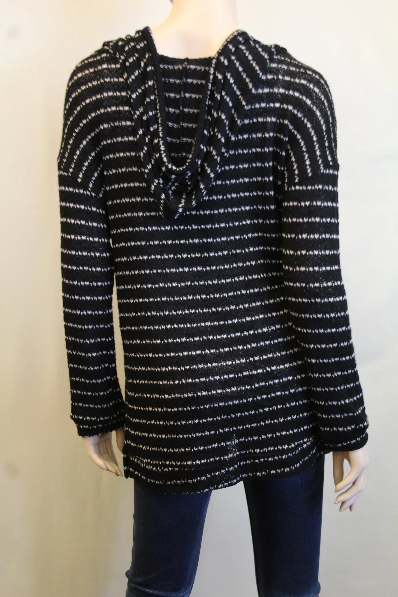 Elan | Striped Hoodie Black