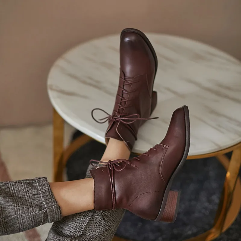 Eva Womens Brown Combat Boots