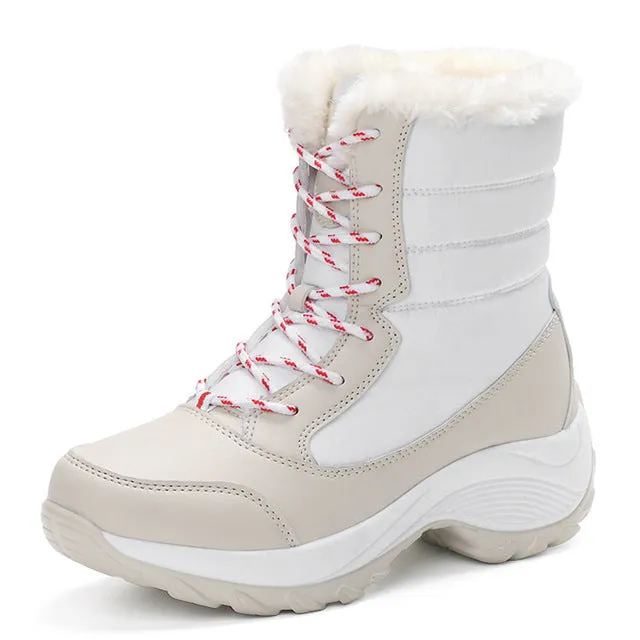 Fashion Women's Snow Boots Shoes Winter Warm boots With thick Bottom Platform - Black/Red/Blue/White