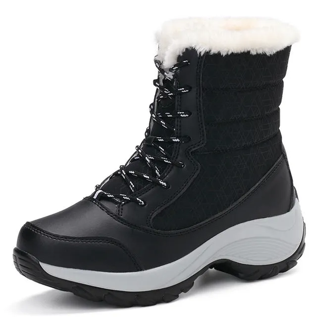 Fashion Women's Snow Boots Shoes Winter Warm boots With thick Bottom Platform - Black/Red/Blue/White