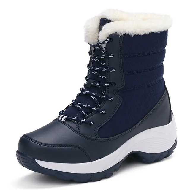 Fashion Women's Snow Boots Shoes Winter Warm boots With thick Bottom Platform - Black/Red/Blue/White