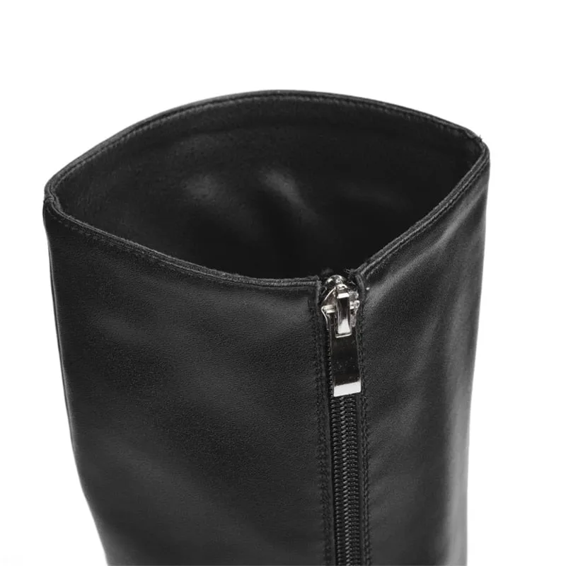 Female Double Layer Platform Square Toe Big Size Boots