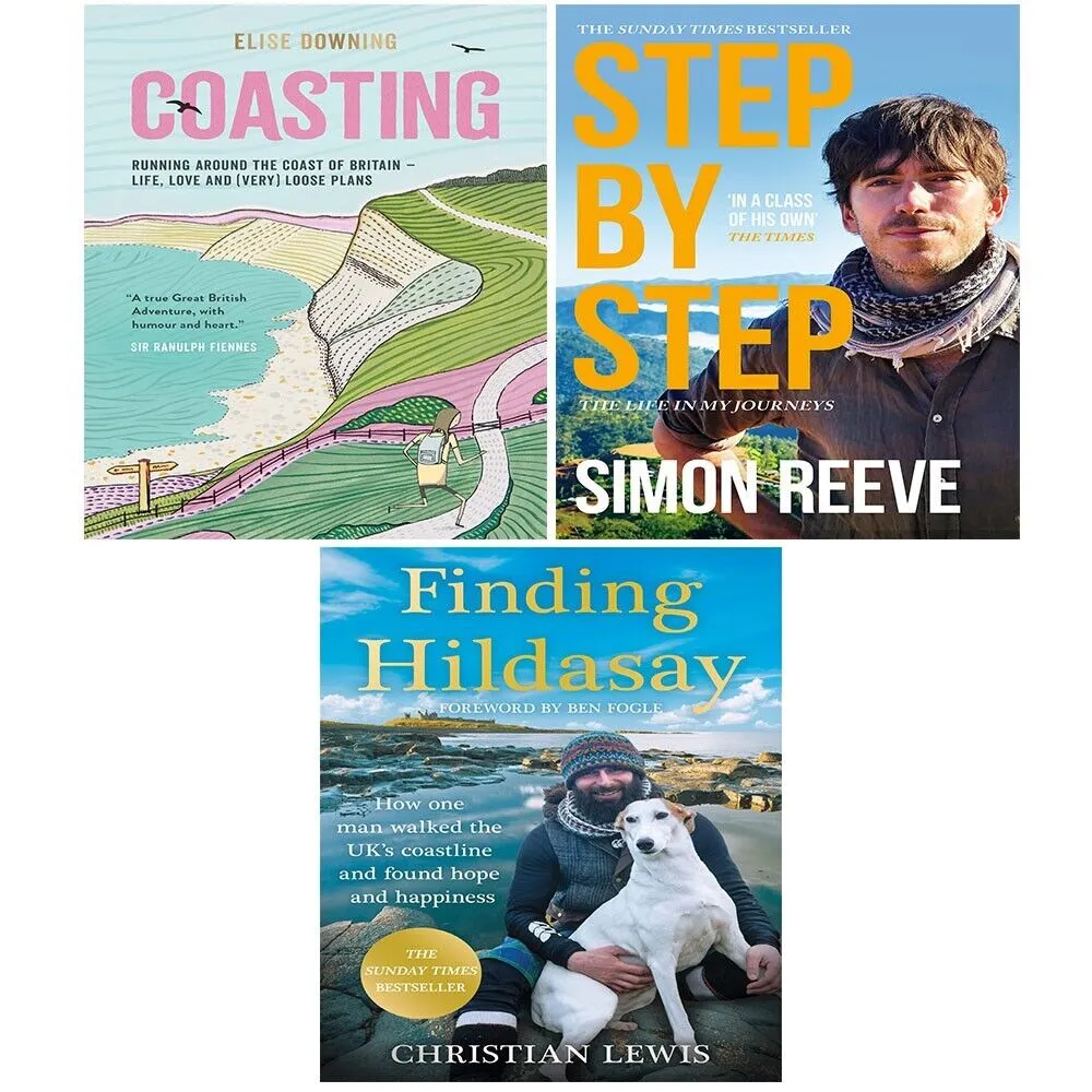 Finding Hildasay, Step By Step Simon Reeve, Coasting Elise Downing 3 Books Set