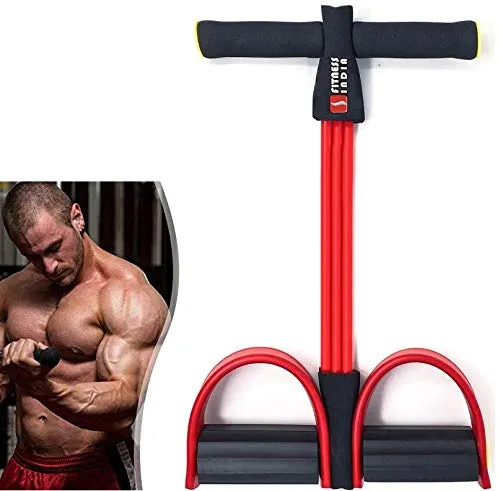 Fitness India Latex Pull Reducer Tummy Twister Body Toner Waist Trimmer Home Gym Equipment Abdominal Abs Leg Hand Biceps Exercise (Multicolour) - Set of 2