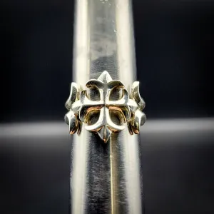 Fleur De Lis Silver Cross Ring