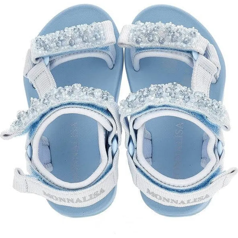 Girls Blue Jewel Sandals
