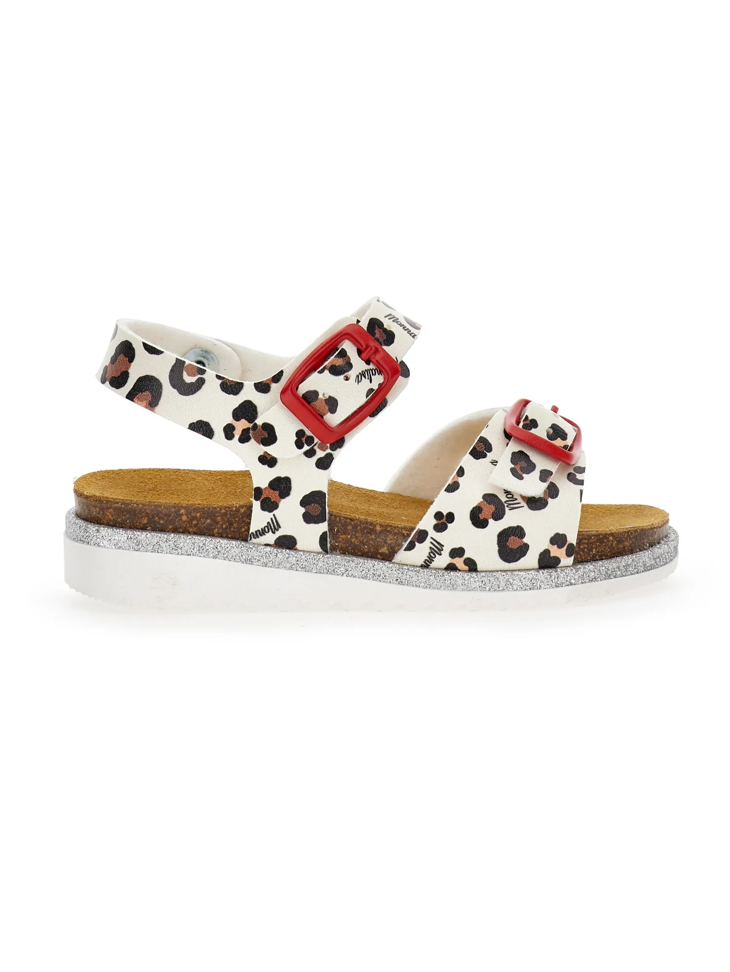 Girls White Leopard Sandals