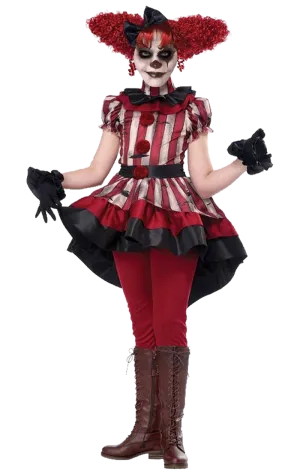 Girls Wicked Clown Halloween Costume