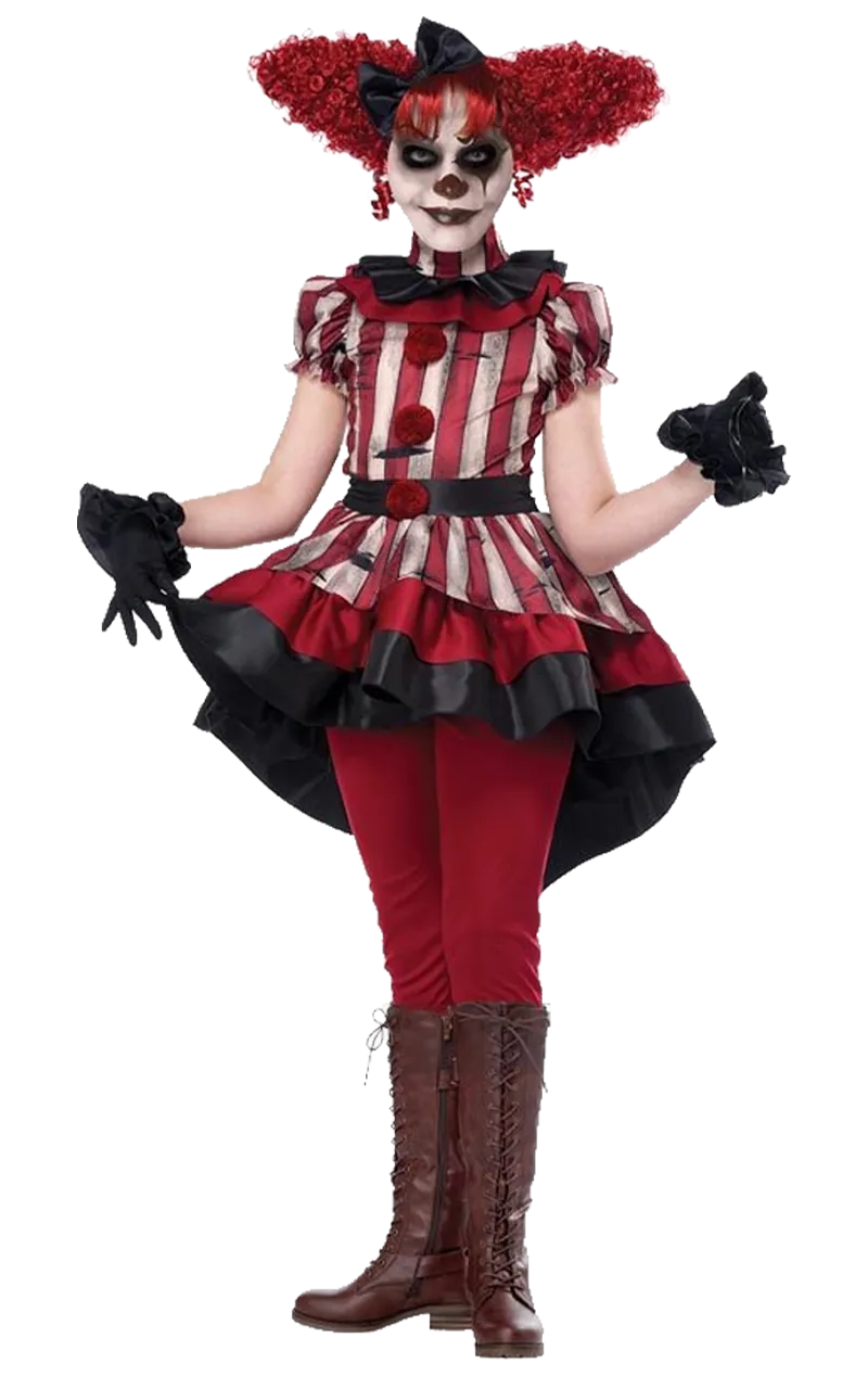 Girls Wicked Clown Halloween Costume