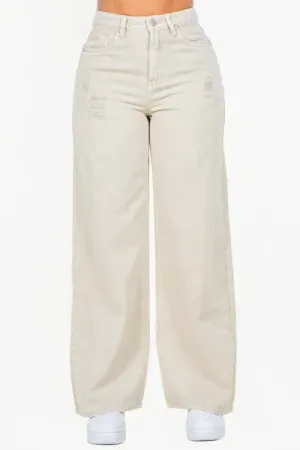 Hazel Blues® |  American Bazi High Waist Distressed Wide Leg Jeans