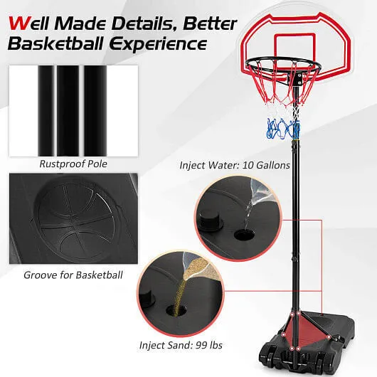 Height Adjustable Basketball Hoop with 2 Nets and Fillable Base - Color: Multico