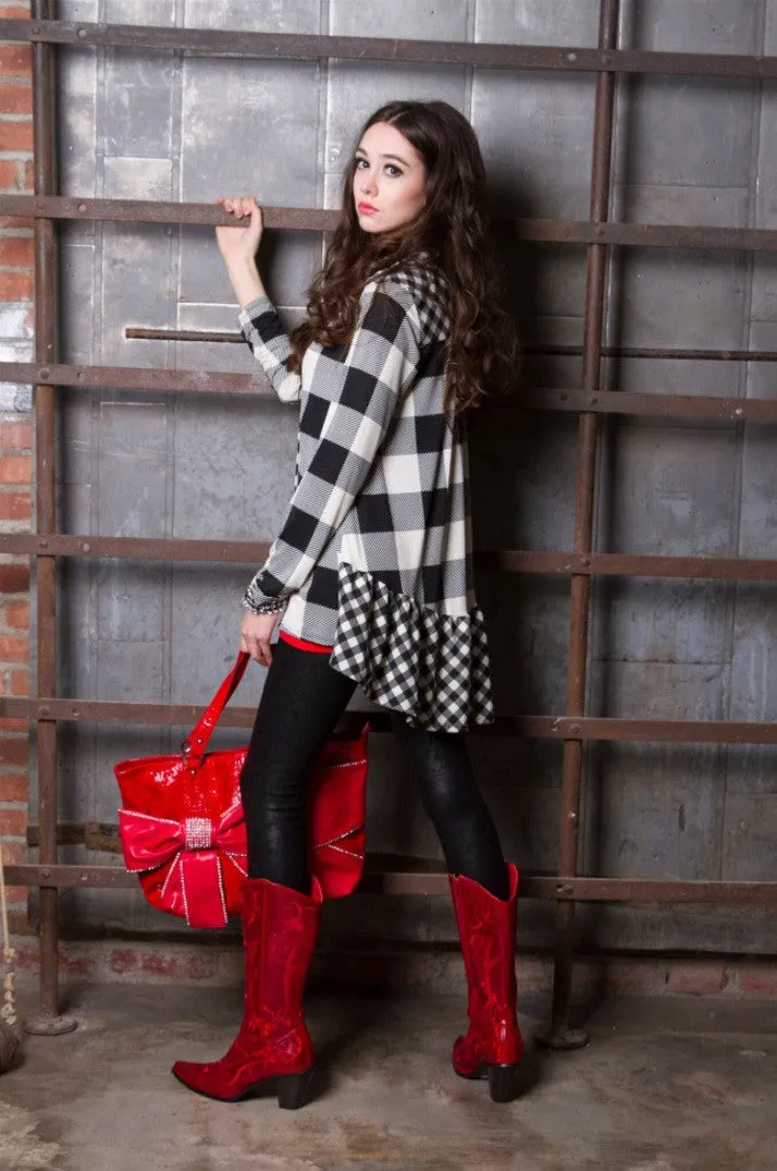 Helen's Heart | Full Embellished Sequin Red Boot