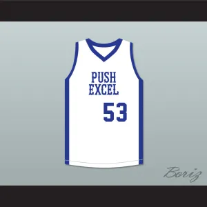 Herb Williams 53 Push Excel Pro Basketball Classic White Basketball Jersey 1985 Charity Event