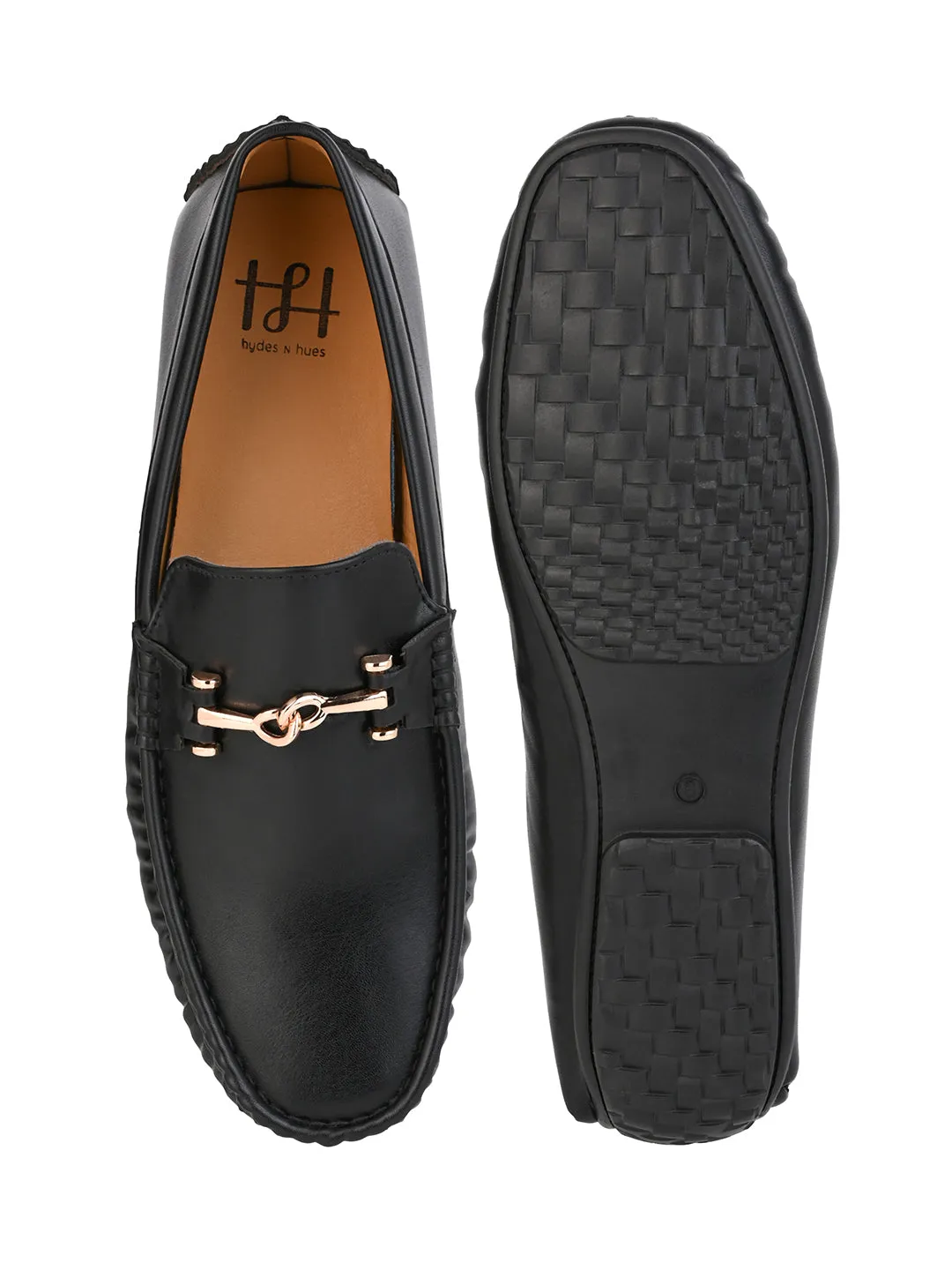 Hydes N Hues Black Loafers for Men