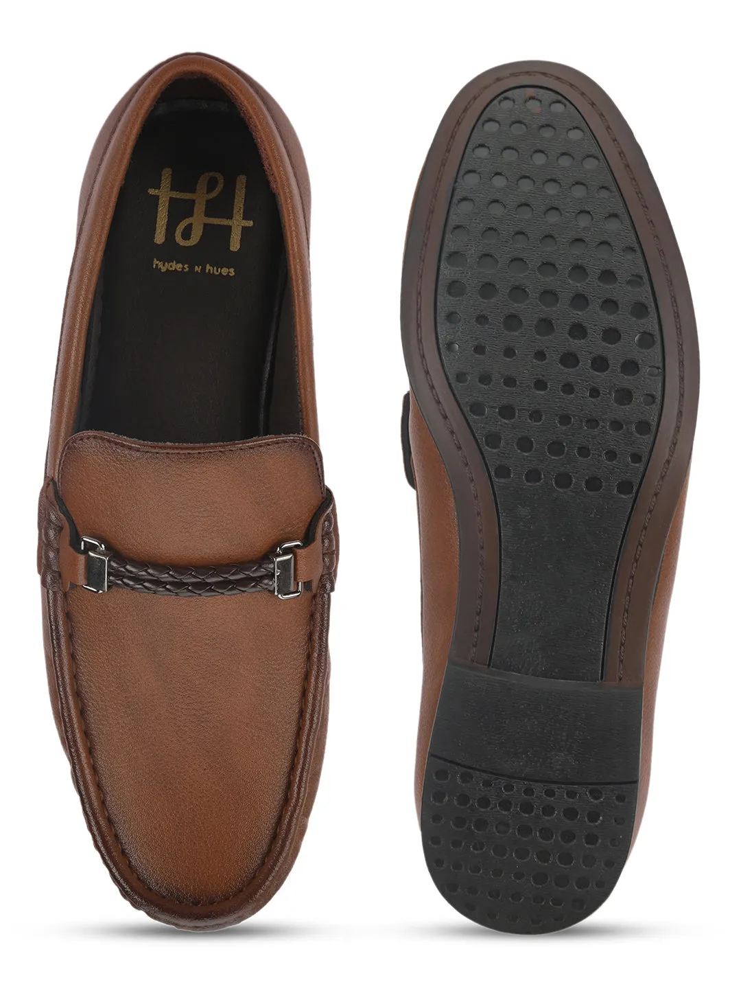 Hydes N Hues Men Tan Formal Loafers