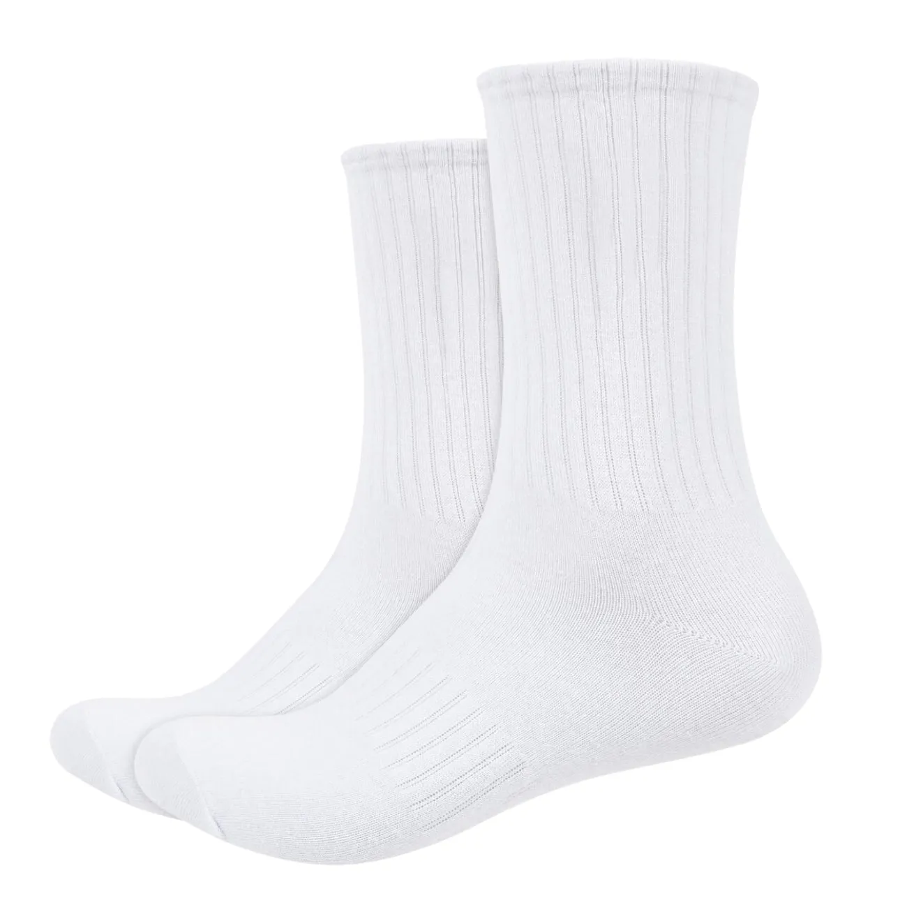IDENTITY Apparel Unisex Colored Crew Length High Cut Cotton Socks with Striped Ribbing and Arch Support