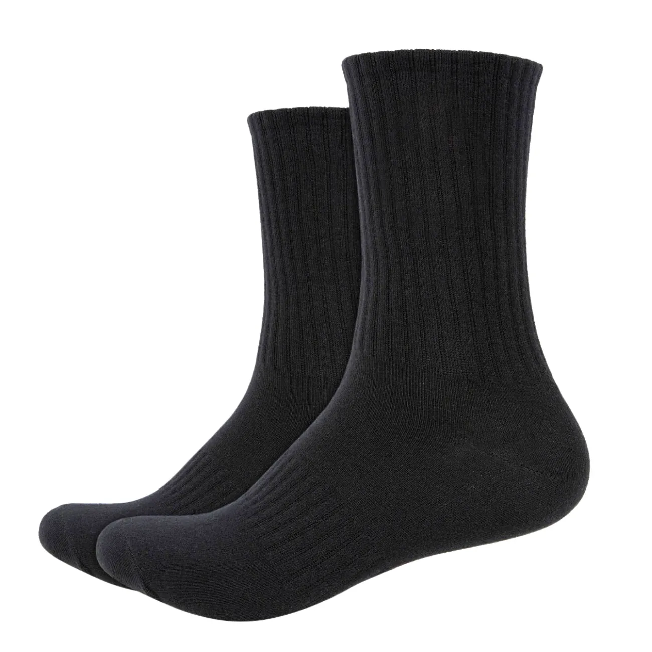 IDENTITY Apparel Unisex Colored Crew Length High Cut Cotton Socks with Striped Ribbing and Arch Support