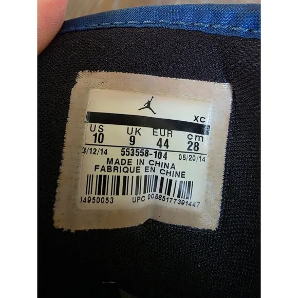 Jordan 1 Retro Low Men’s Size 10 White Sport Blue Leather 553558-104 Sneaker