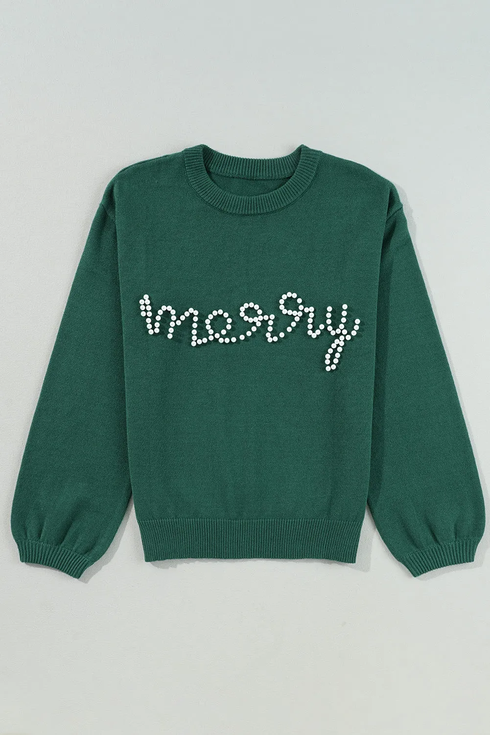 KaleaBoutique Pearl Beaded Merry Casual Sweater