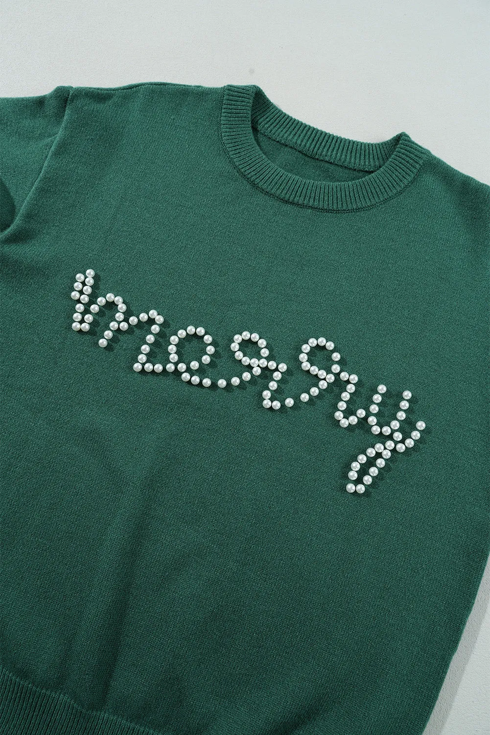 KaleaBoutique Pearl Beaded Merry Casual Sweater