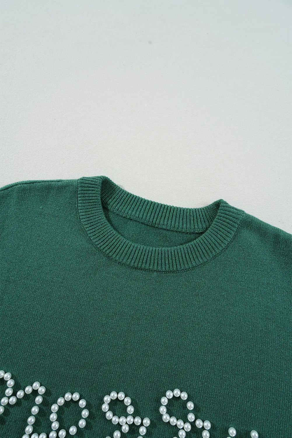 KaleaBoutique Pearl Beaded Merry Casual Sweater