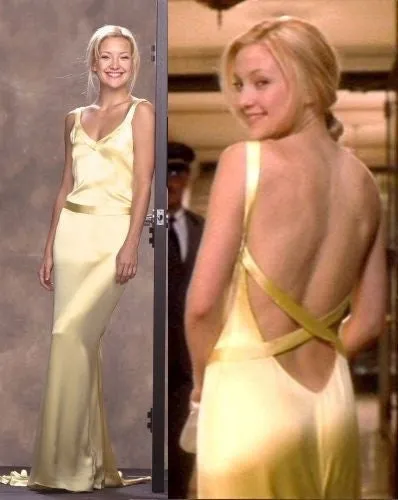 Kate Hudson Yellow Dress How to Lose a Guy in 10 Days Andie Backless Prom Dresses
