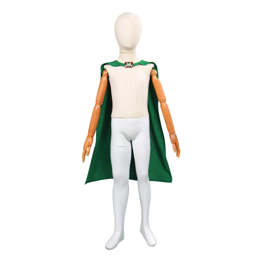 Kids Puss in Boots: The Last Wish Green Cloak Robe Outfits Halloween Carnival Party Suit