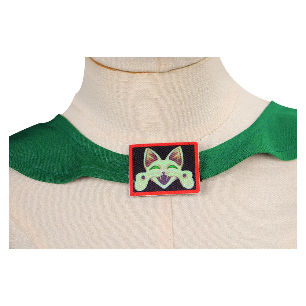 Kids Puss in Boots: The Last Wish Green Cloak Robe Outfits Halloween Carnival Party Suit