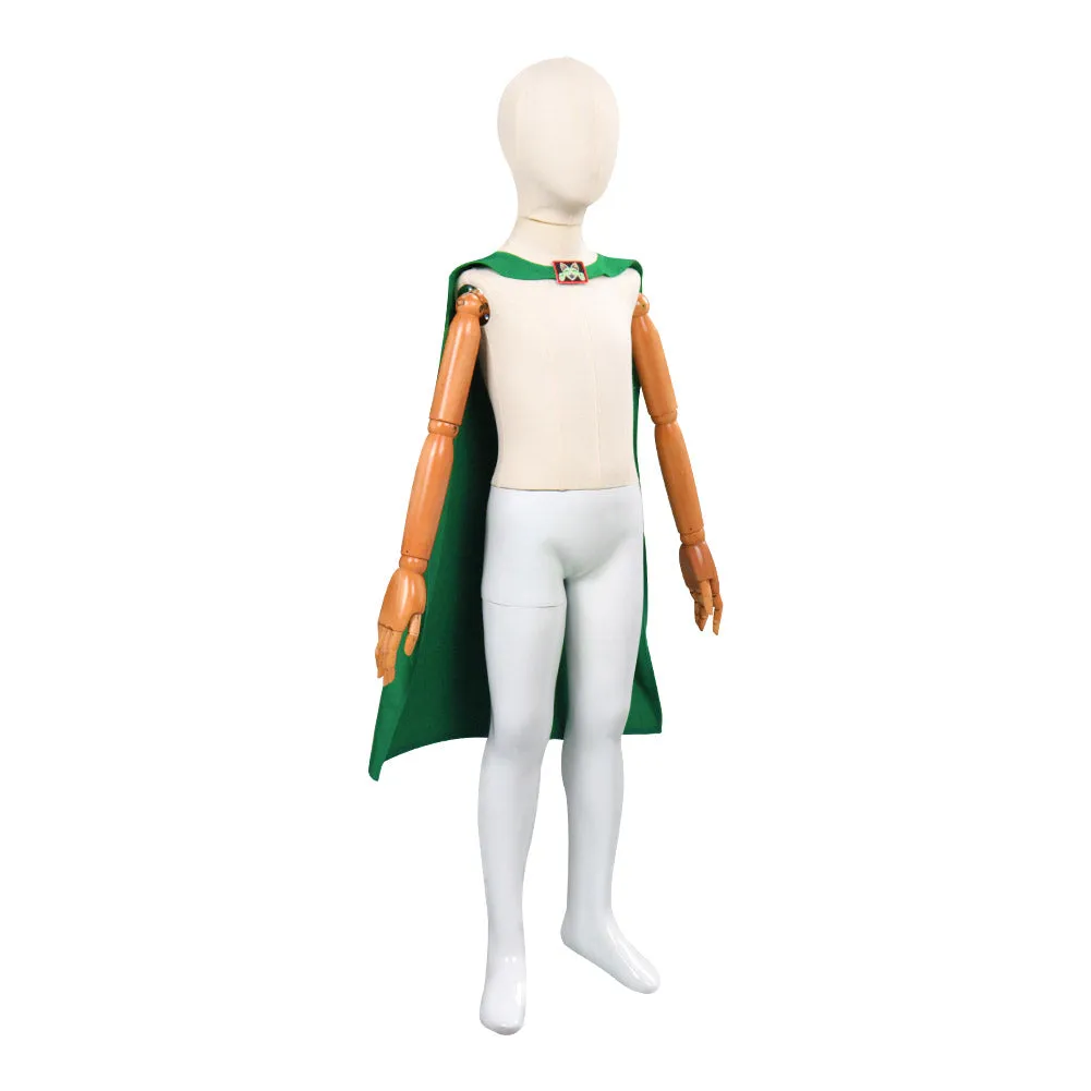 Kids Puss in Boots: The Last Wish Green Cloak Robe Outfits Halloween Carnival Party Suit