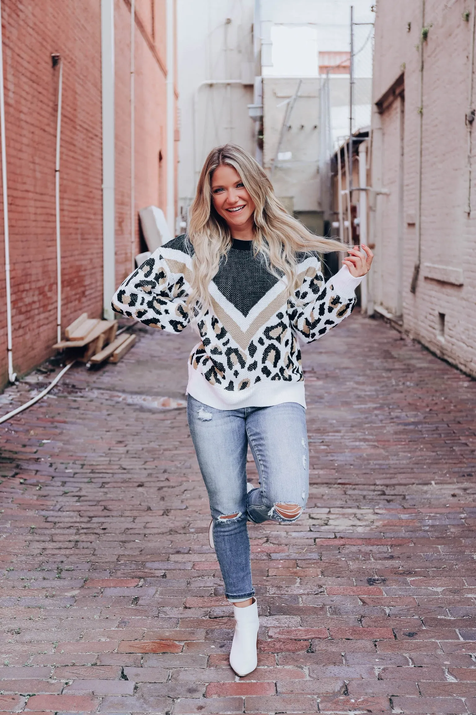 Leopard Fantasy Chevron Sweater