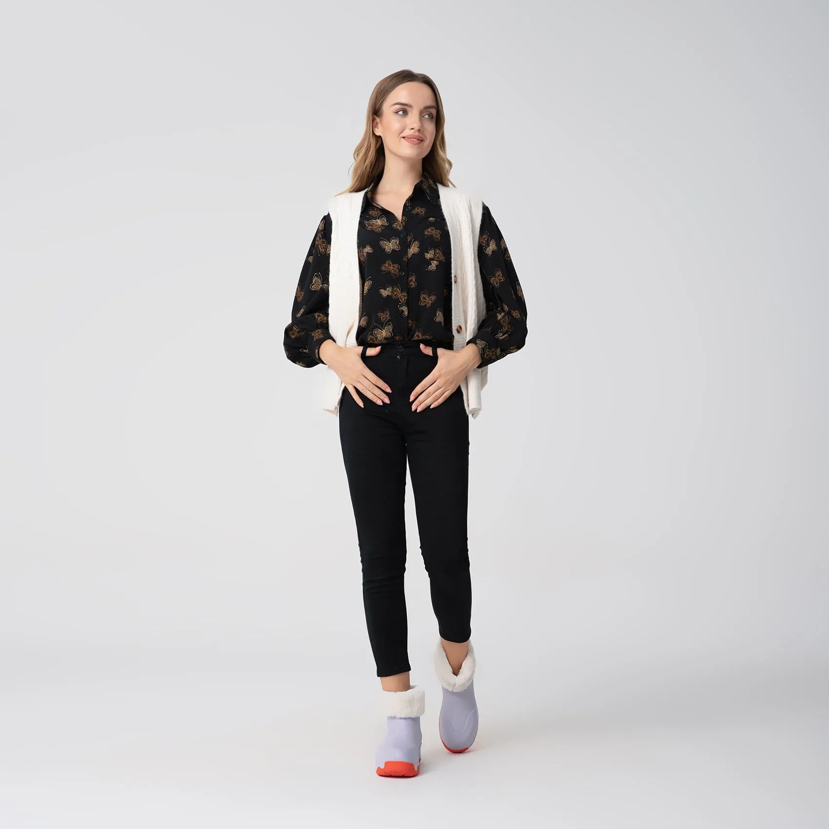 Lilac Boots with Napped Linings Navarra Women