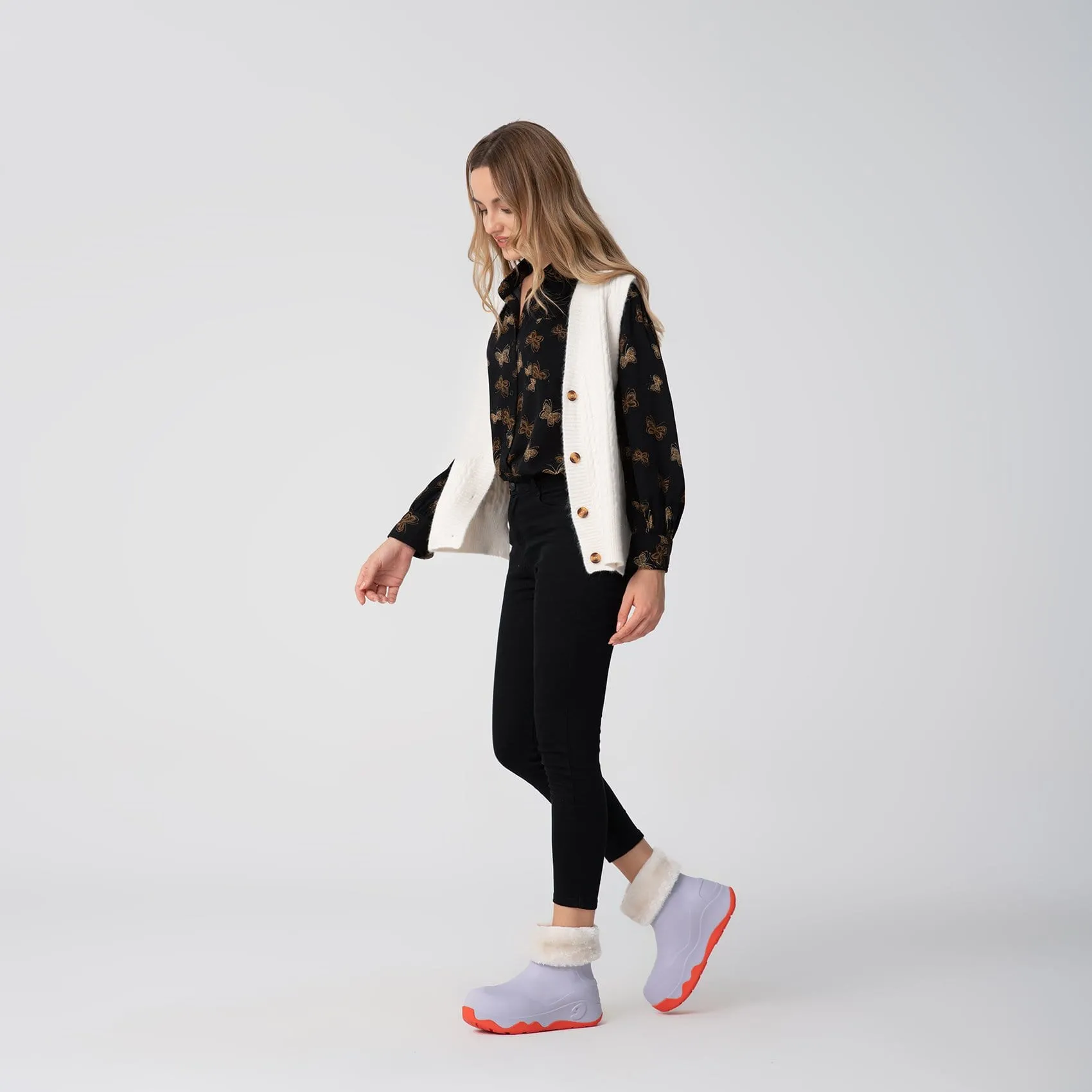 Lilac Boots with Napped Linings Navarra Women